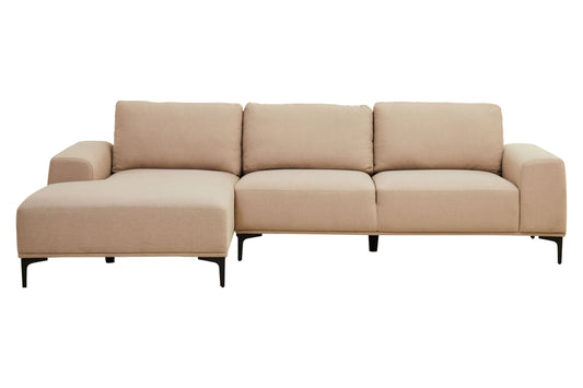 Cassis 3 Seat Natural Fabric Left Chaise Sofa
