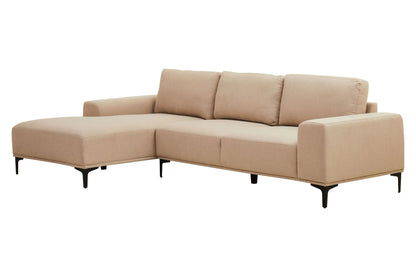 Cassis 3 Seat Natural Fabric Left Chaise Sofa