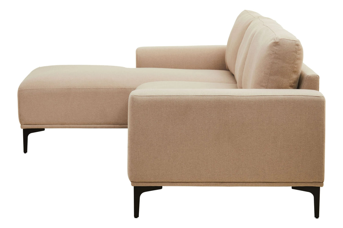 Cassis 3 Seat Natural Fabric Left Chaise Sofa
