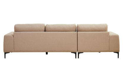 Cassis 3 Seat Natural Fabric Left Chaise Sofa