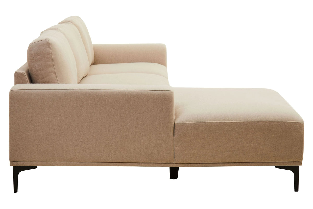 Cassis 3 Seat Natural Fabric Left Chaise Sofa
