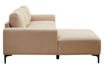 Cassis 3 Seat Natural Fabric Left Chaise Sofa