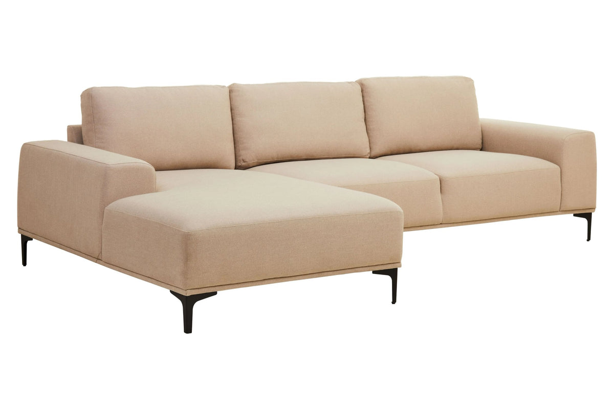 Cassis 3 Seat Natural Fabric Left Chaise Sofa