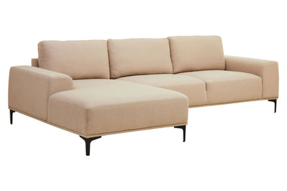 Cassis 3 Seat Natural Fabric Left Chaise Sofa