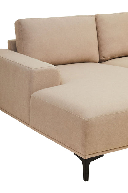 Cassis 3 Seat Natural Fabric Left Chaise Sofa
