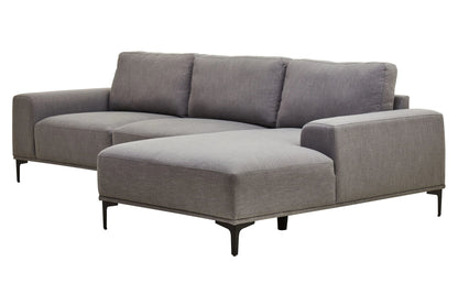 Cassis Grey Fabric 3 Seat Right Chaise Sofa