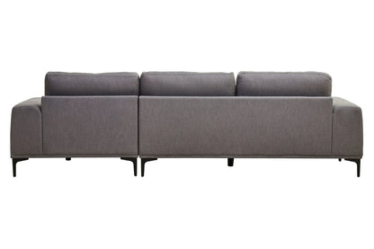 Cassis Grey Fabric 3 Seat Right Chaise Sofa