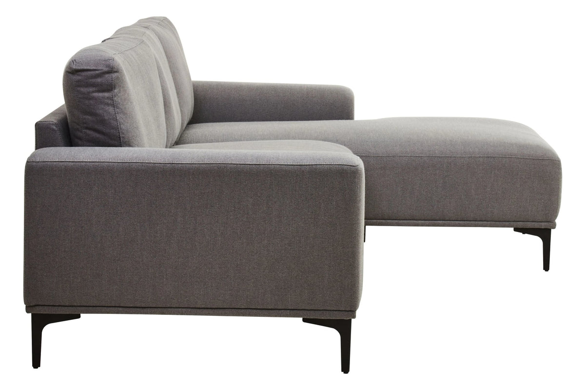 Cassis Grey Fabric 3 Seat Right Chaise Sofa