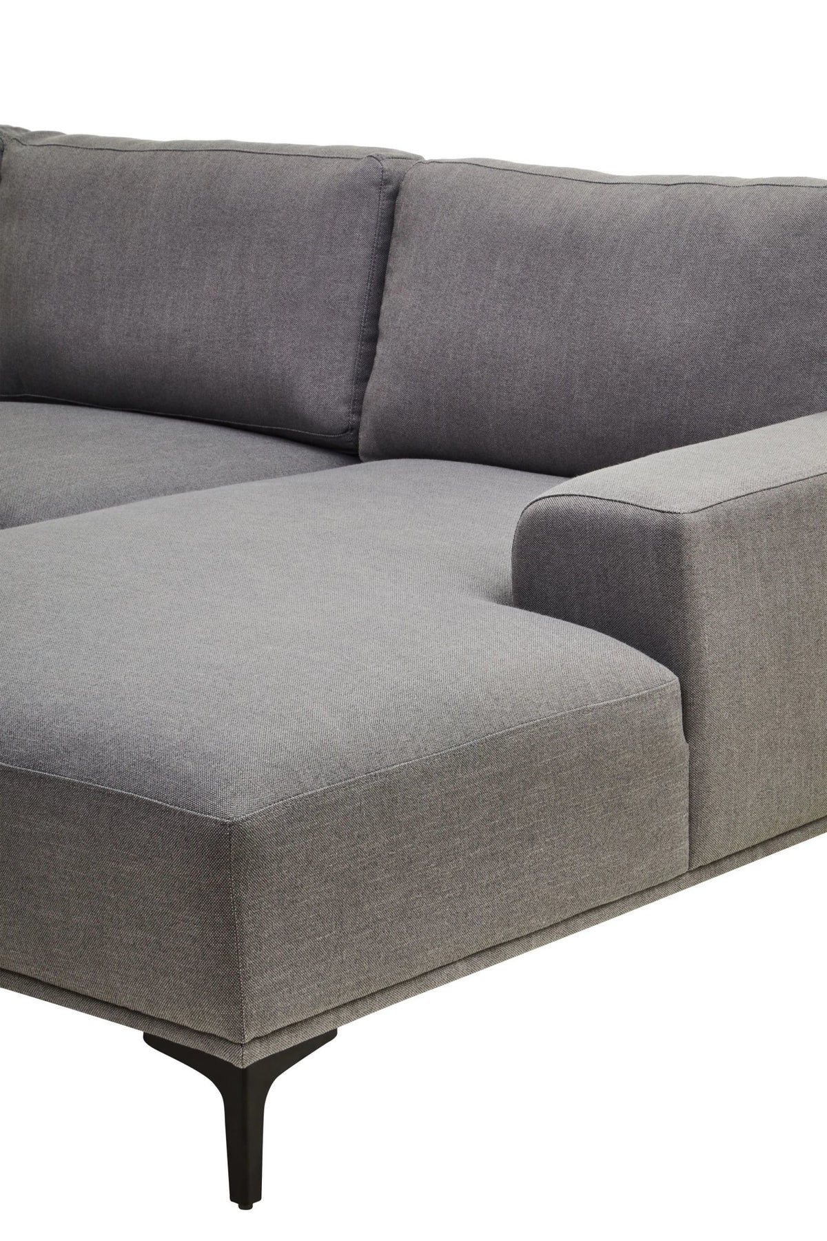 Cassis Grey Fabric 3 Seat Right Chaise Sofa