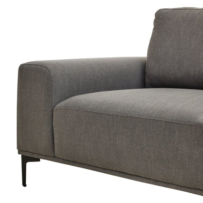 Cassis Grey Fabric 3 Seat Right Chaise Sofa