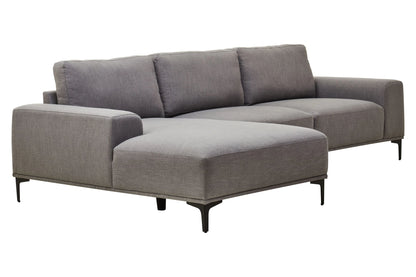 Cassis Grey Fabric 3 Seat Left Chaise Sofa