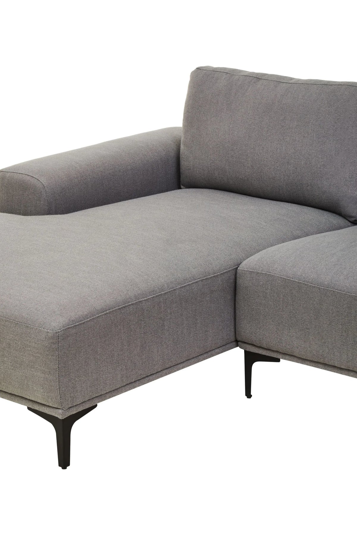 Cassis Grey Fabric 3 Seat Left Chaise Sofa