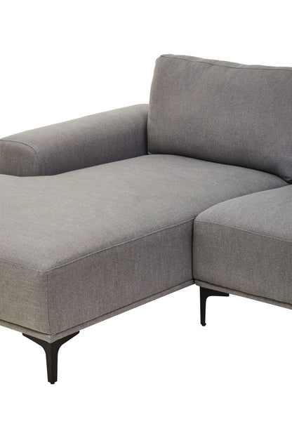 Cassis Grey Fabric 3 Seat Left Chaise Sofa