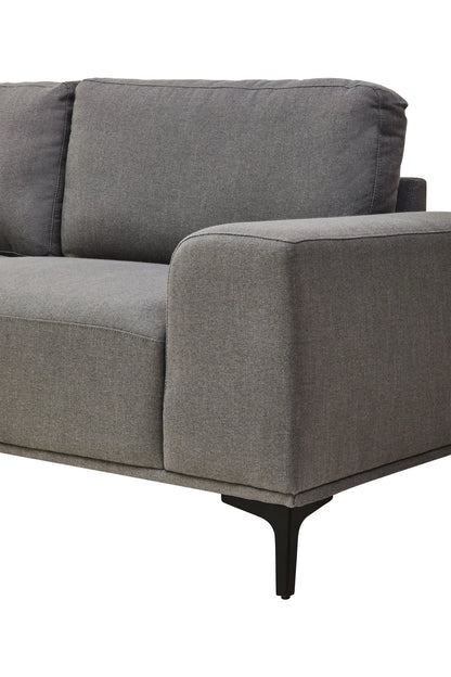 Cassis Grey Fabric 3 Seat Left Chaise Sofa