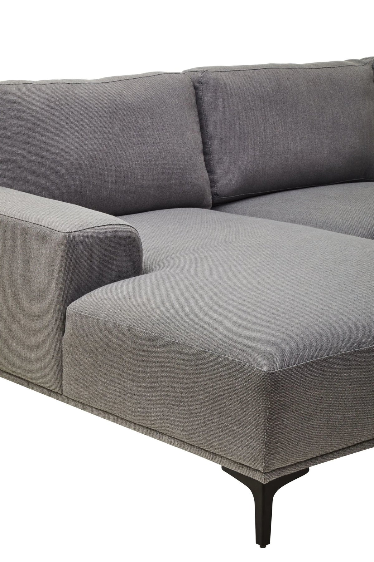 Cassis Grey Fabric 3 Seat Left Chaise Sofa