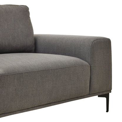 Cassis Grey Fabric 3 Seat Left Chaise Sofa