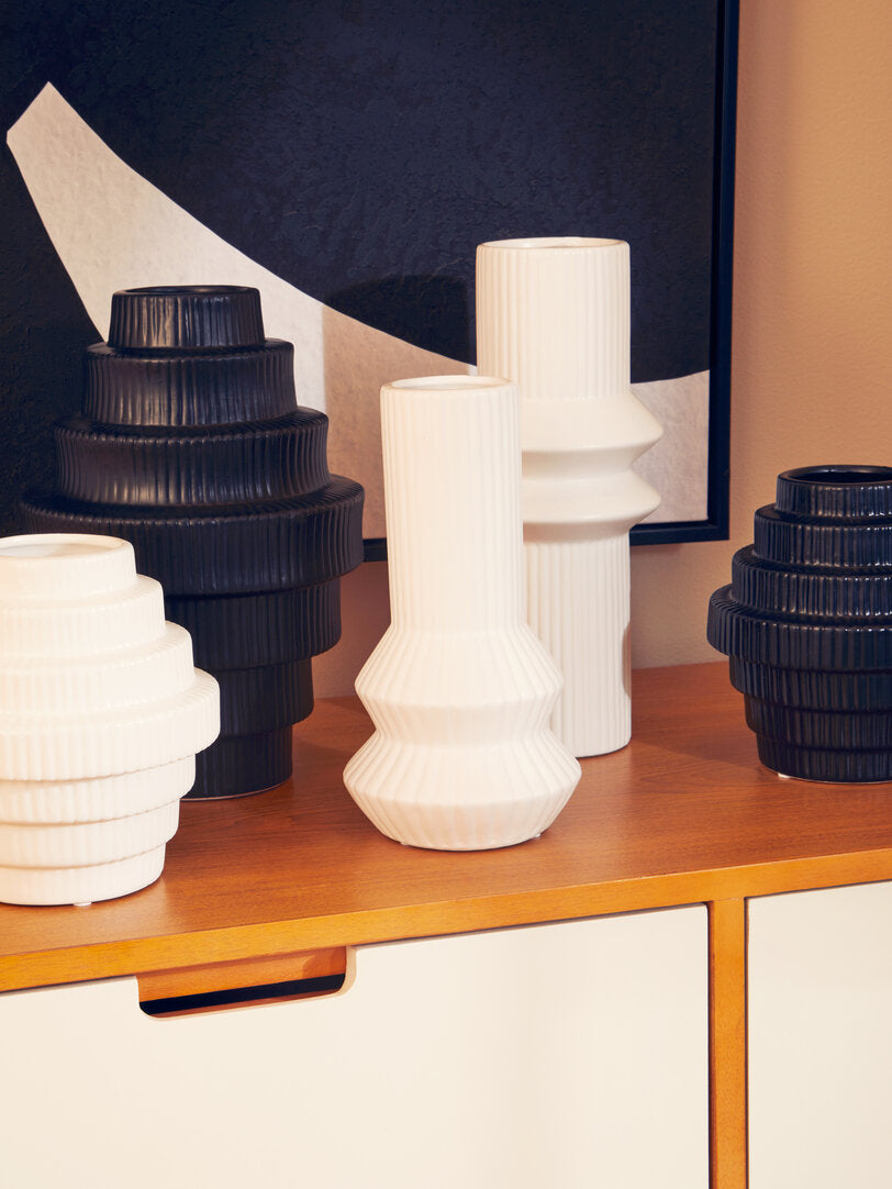 Scala White Small Step Design Vase