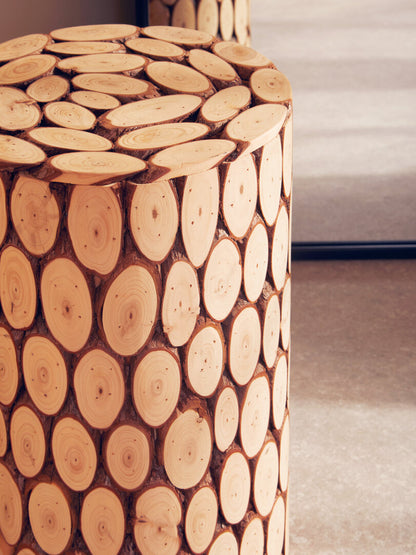 Oasis Fir Wood Side Table and Stool