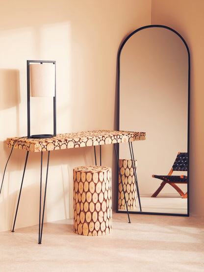 Oasis Fir Wood Side Table and Stool