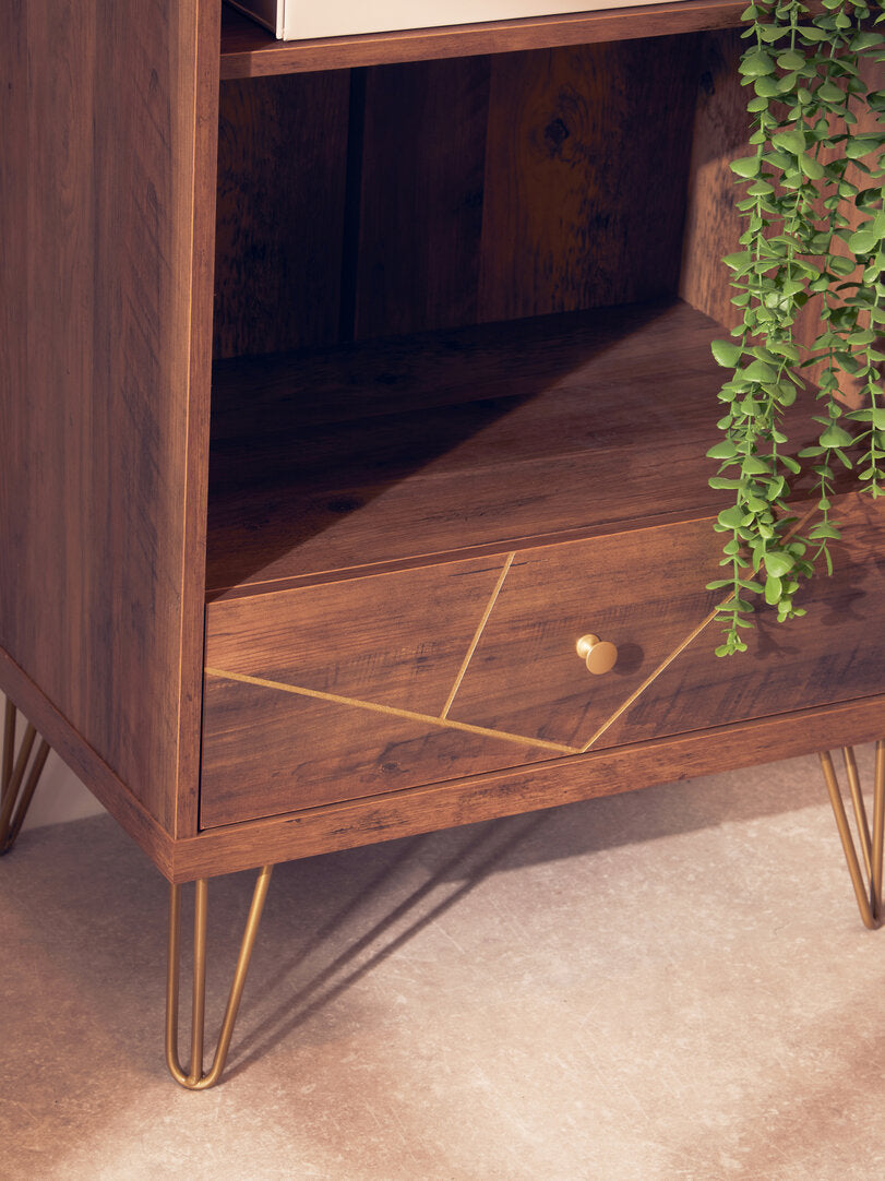 Fleur 3 Tier Shelving Unit with Drawer