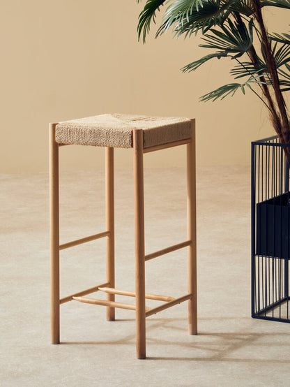 Nautic Natural Rope Weave Bar Stool