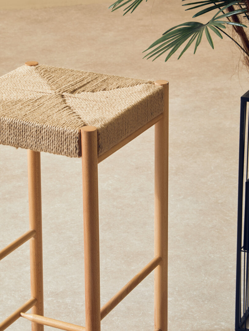 Nautic Natural Rope Weave Bar Stool