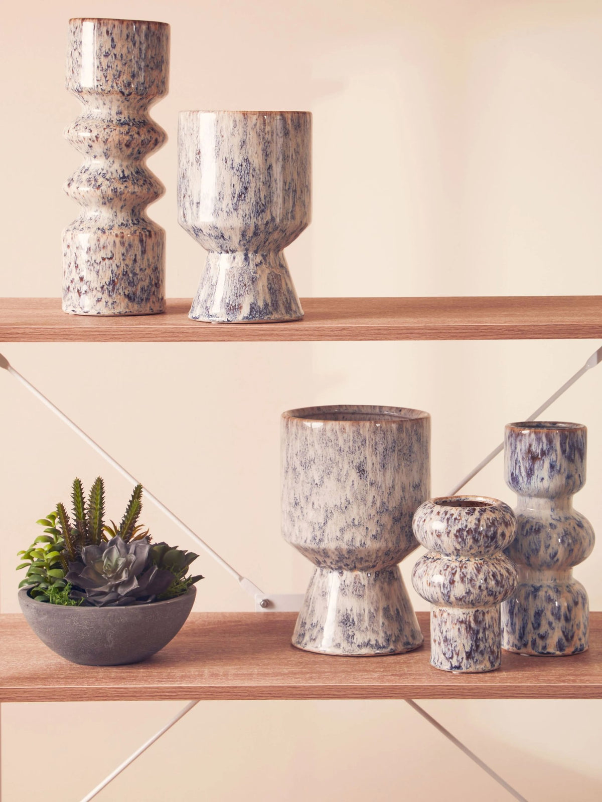 Dunelle Small Beige Speckled Planter