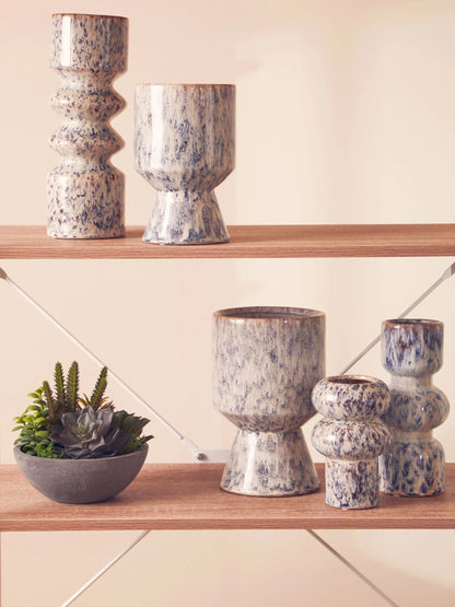 Dunelle Large Beige Speckled Planter