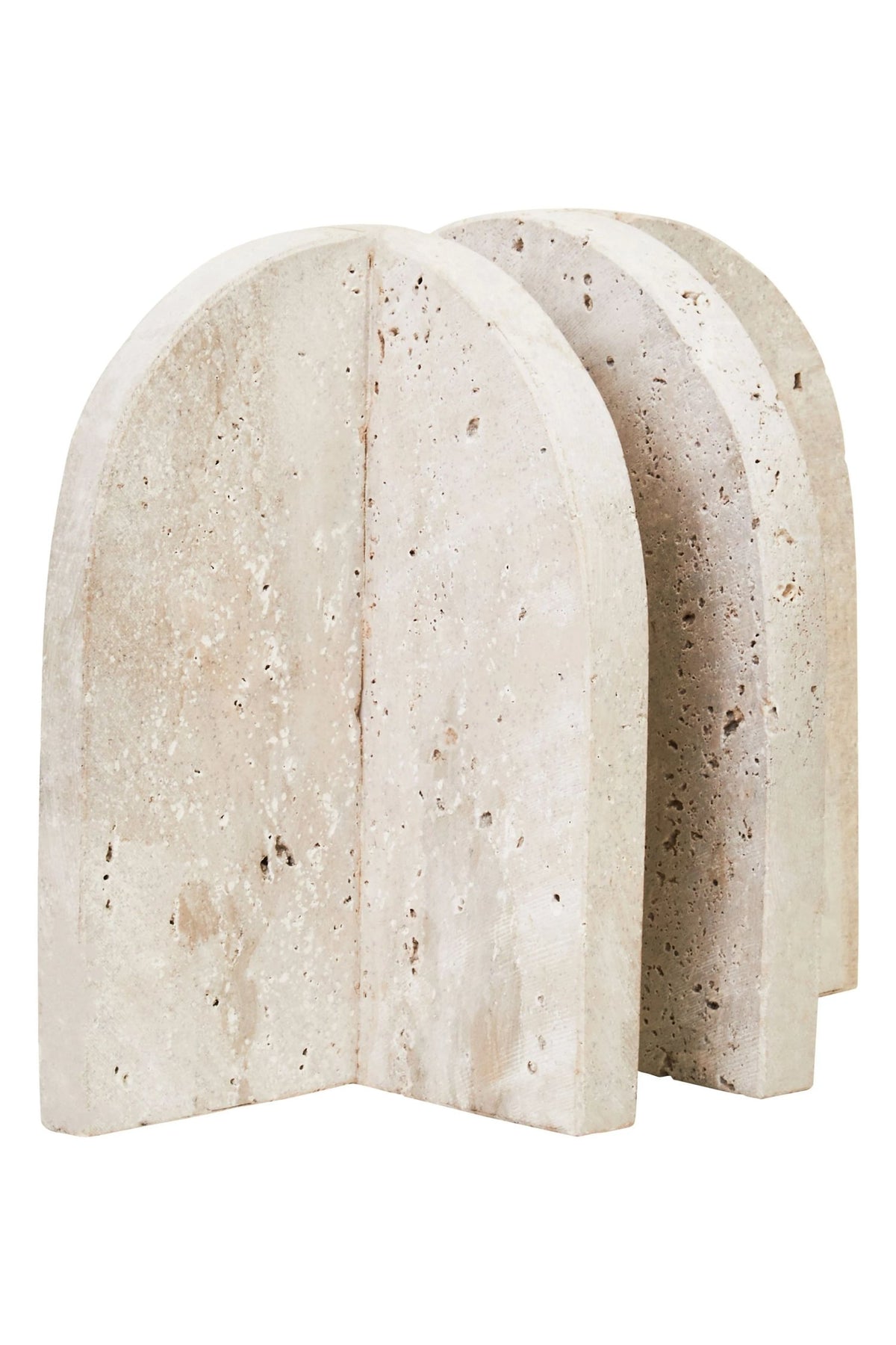 Roman Travertine Set of 2 Arched Bookends