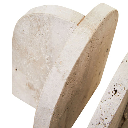 Roman Travertine Set of 2 Arched Bookends