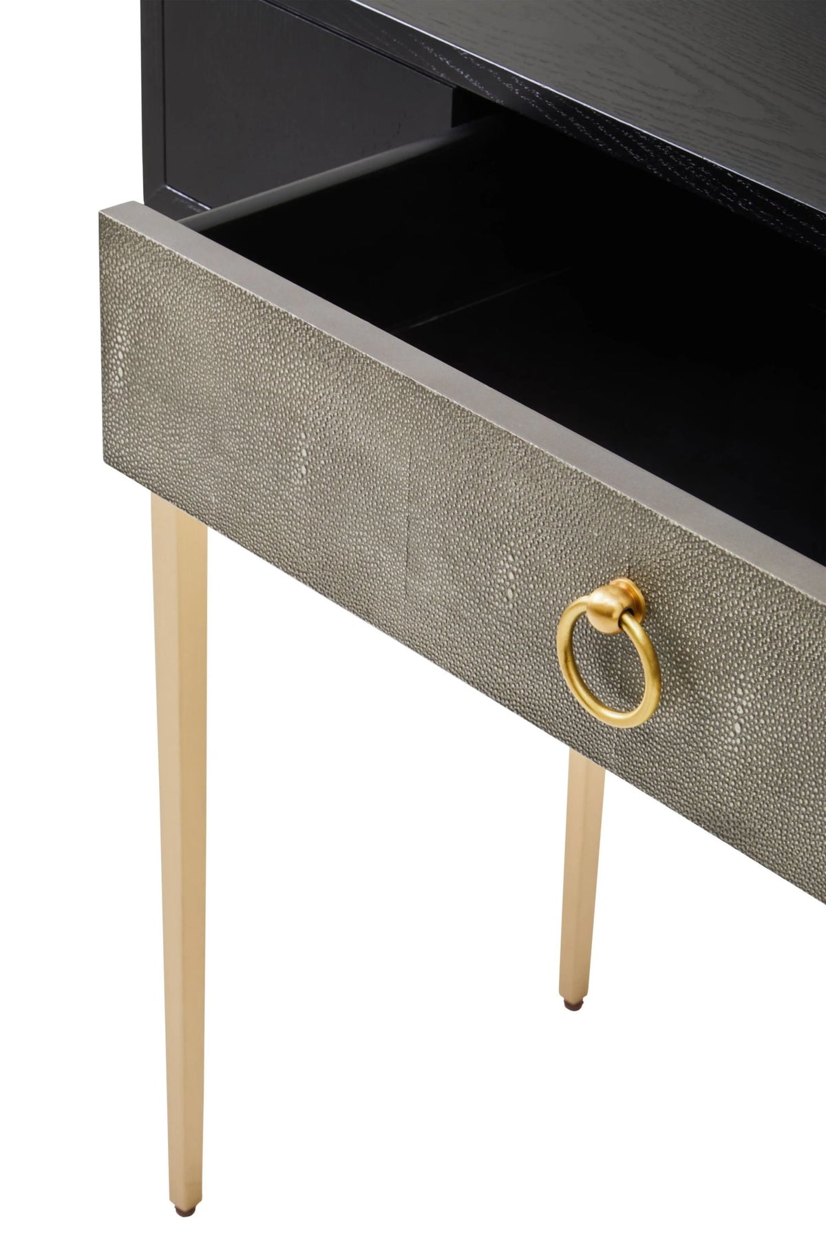 Belgrave Grey Shagreen Effect One Drawer Console Table