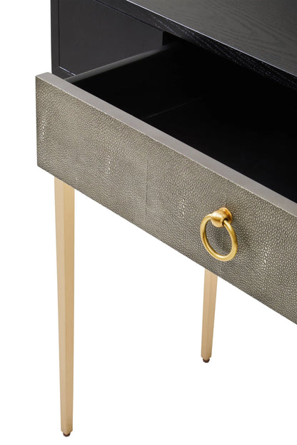Belgrave Grey Shagreen Effect One Drawer Console Table