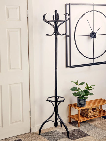 Kingswell Black Finish Floor Standing Coat Stand