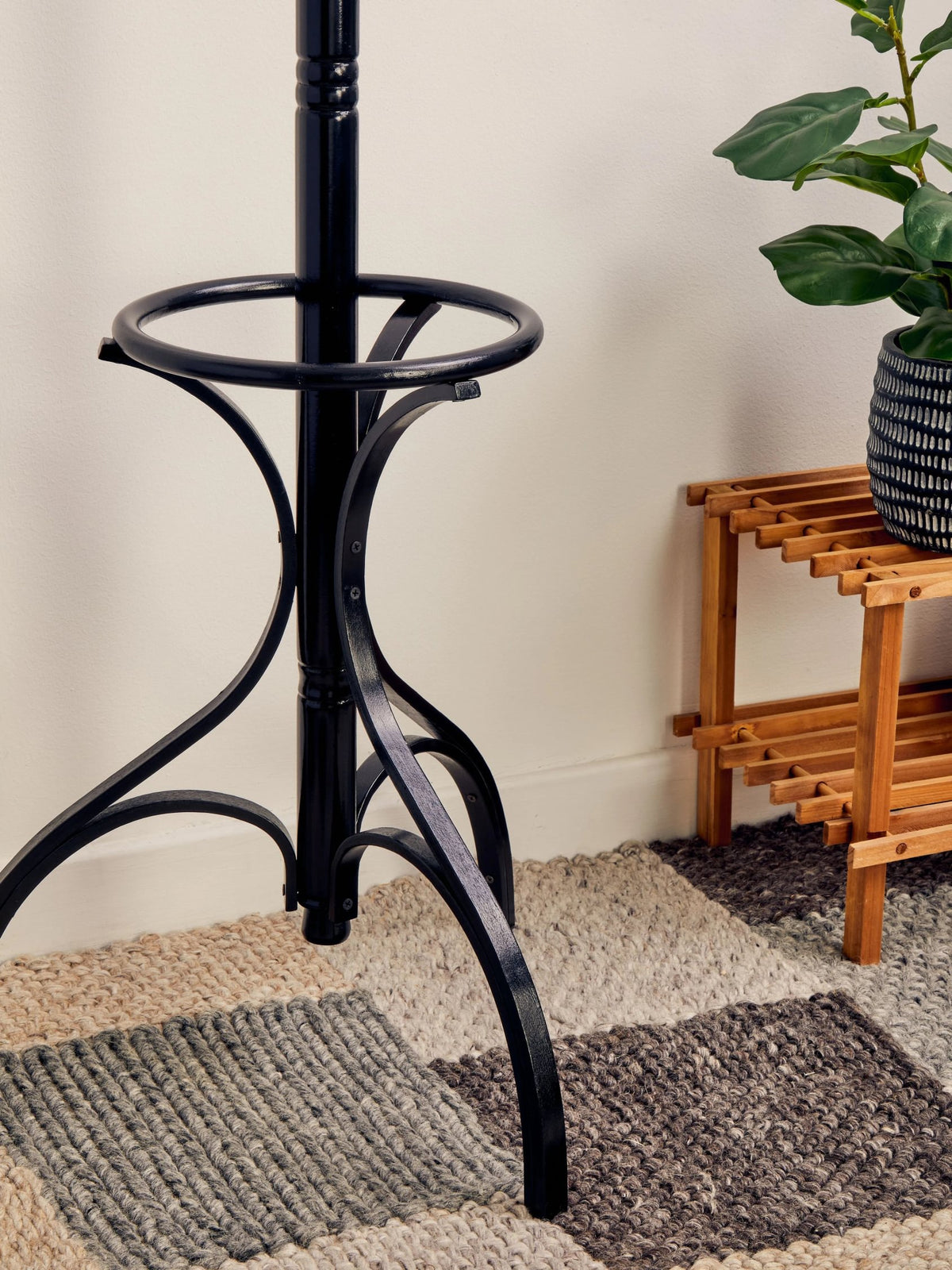 Kingswell Black Finish Floor Standing Coat Stand