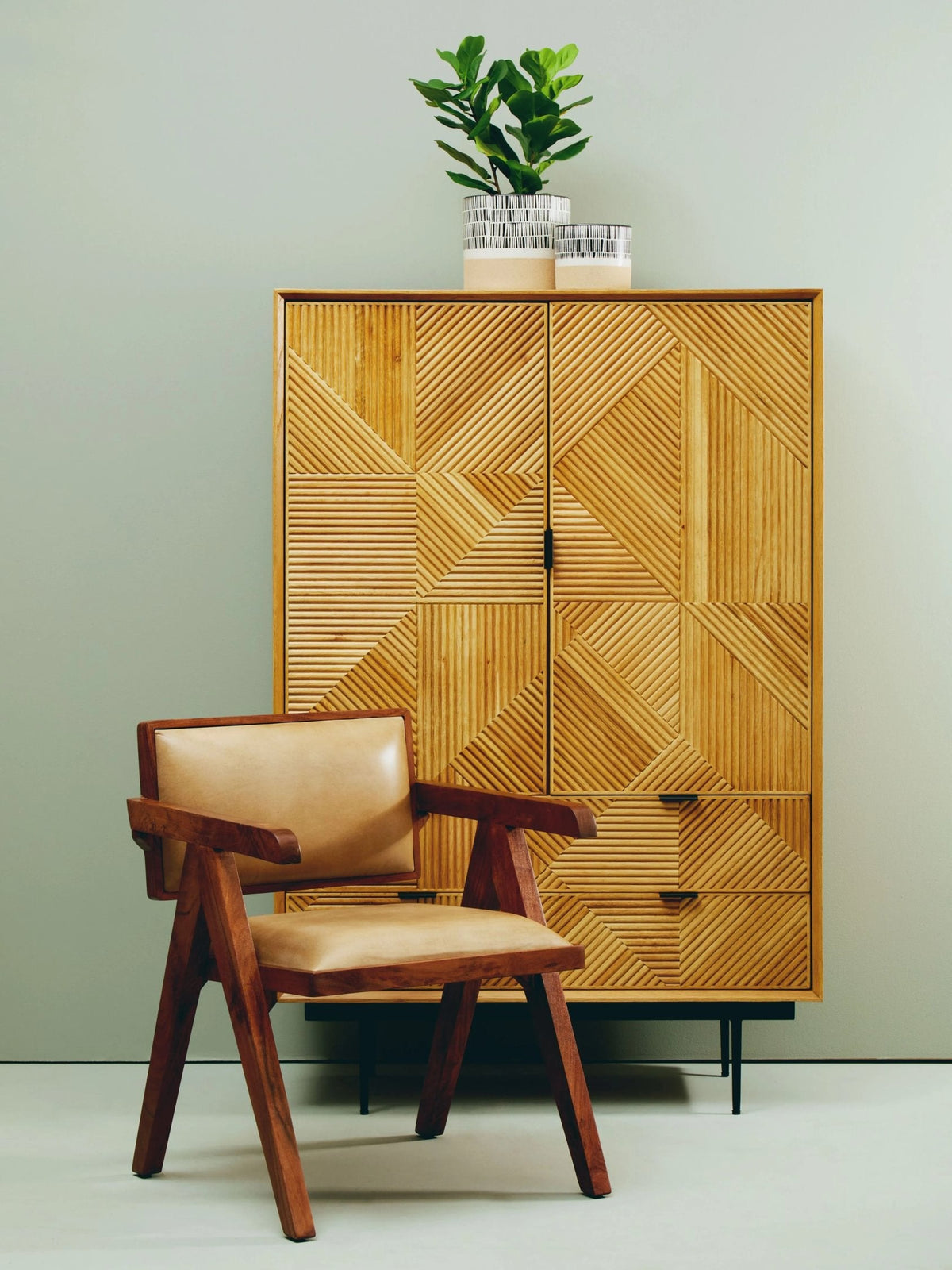 Tulum Natural Finish Cabinet with Drawers