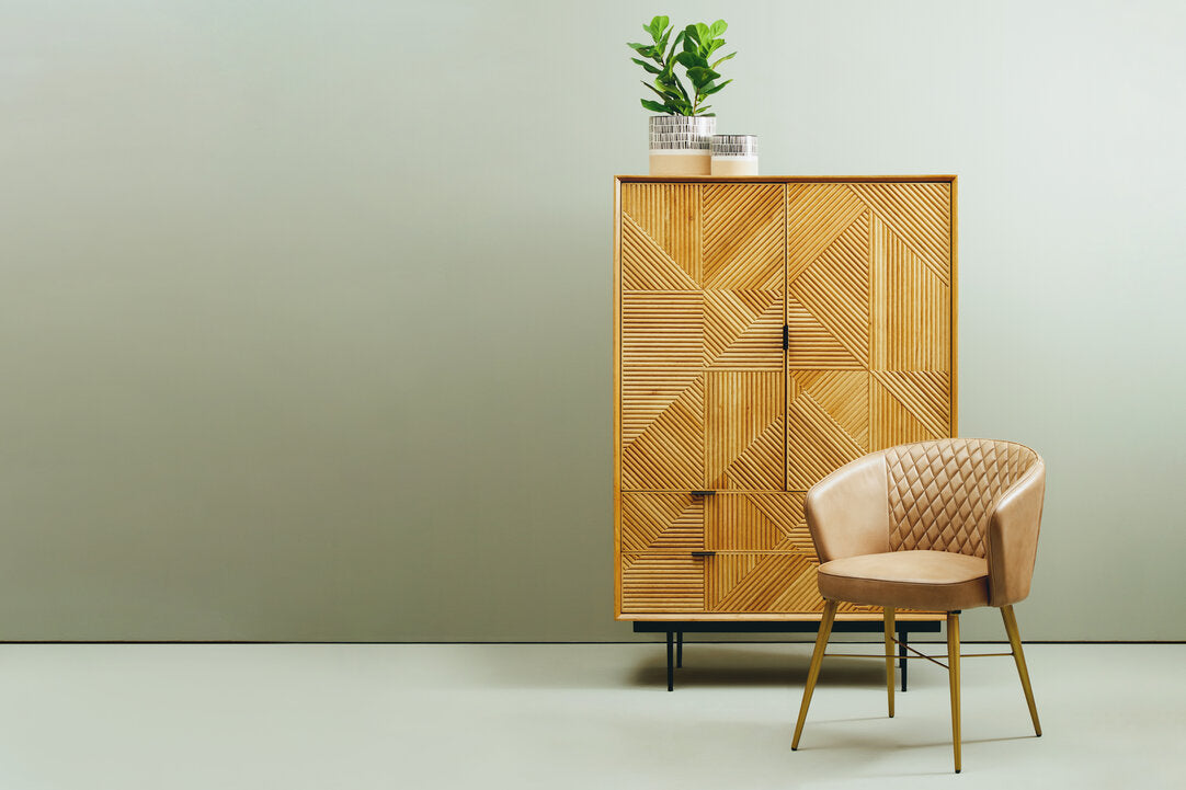 Dakota Grey Leather Chair With Gold Finish Legs