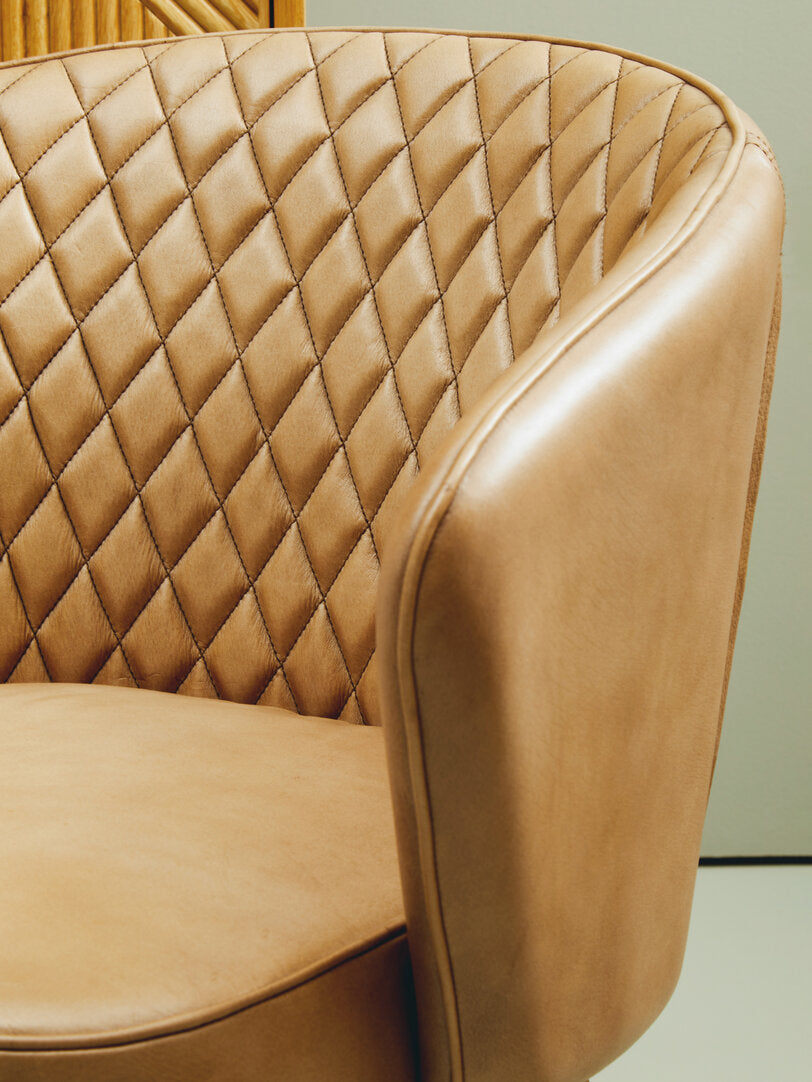 Dakota Grey Leather Chair With Gold Finish Legs