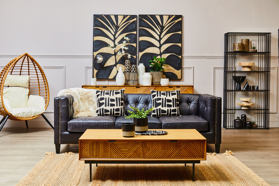 Tulum Natural Finish Coffee Table with Drawers