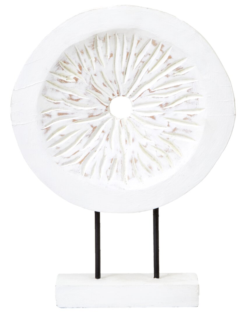 Vanguard Small Distressed White Mango Wood Sculpture