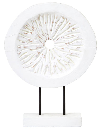 Vanguard Small Distressed White Mango Wood Sculpture