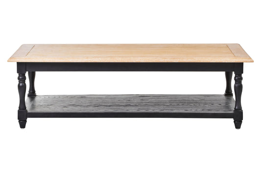 Chelsea Townhouse Grey Wash and Antique Black Rectangular Coffee Table
