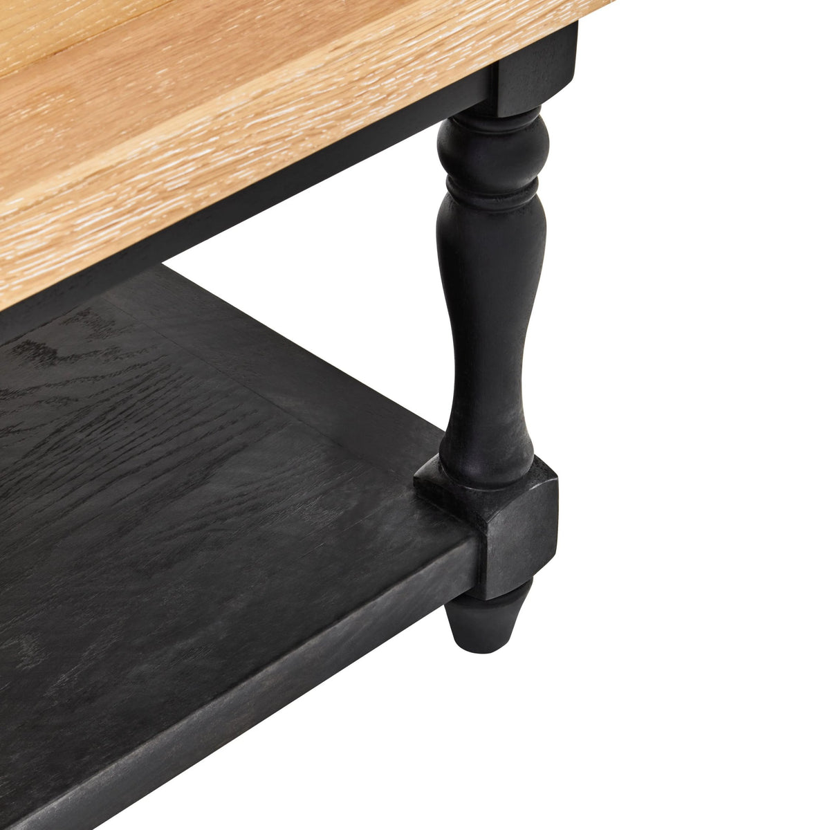 Chelsea Townhouse Grey Wash and Antique Black Rectangular Coffee Table