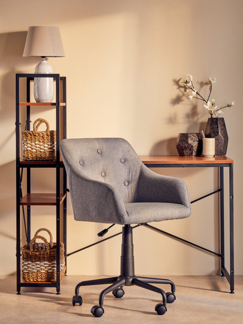 Hudson Tufted Grey And Black Home Office Chair