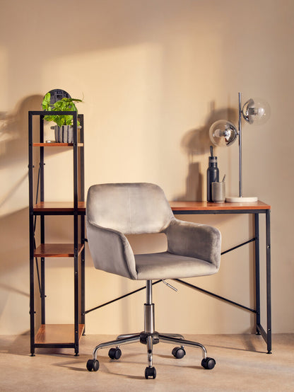 Hudson Grey Velvet And Chrome Base Home Office Chair