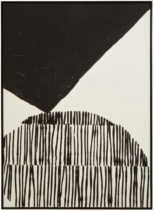 Modernist Black and White Abstract Hand Painted Wall Art