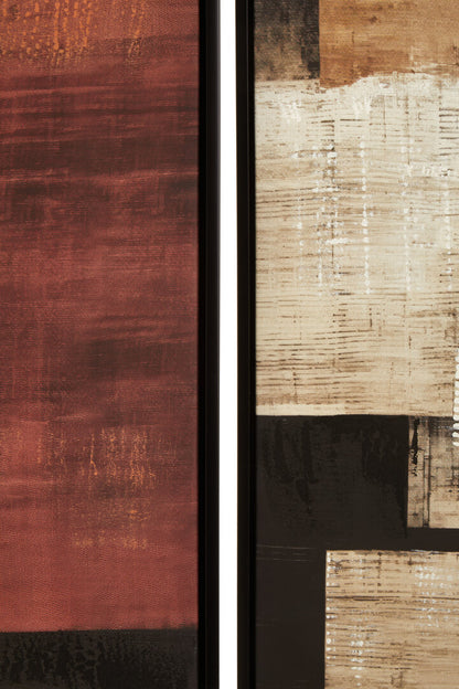 Modernist Set of 2 Geometric Abstract Canvas Wall Art