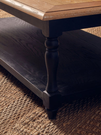 Chelsea Townhouse Grey Wash and Antique Black Rectangular Coffee Table