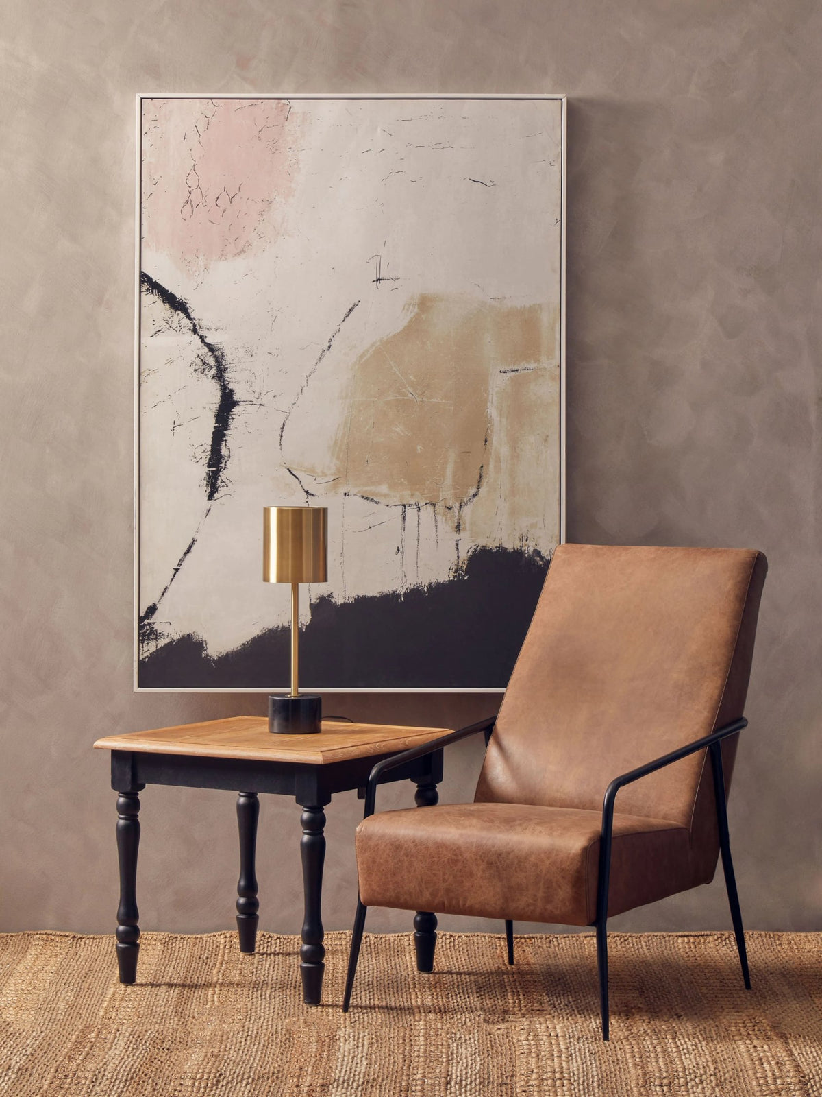 Chelsea Townhouse Grey Wash and Antique Black Square Side Table