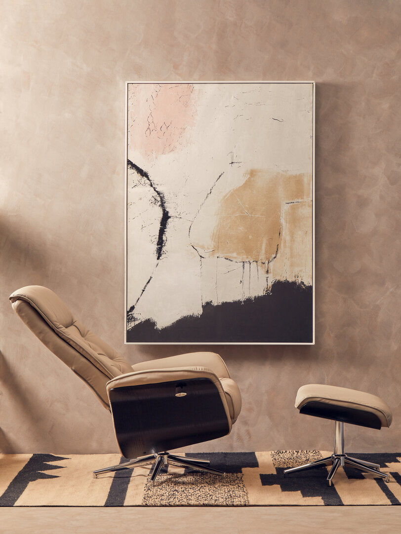 Cheshire Mink Leather Effect Recliner And Footstool