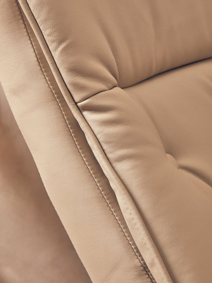 Cheshire Mink Leather Effect Recliner And Footstool